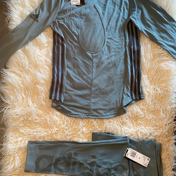 Adidas Cut Out Top and Legging Set - Picture 1 of 4